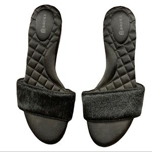 Birdies black sparrow slip on slides sandals 8.5